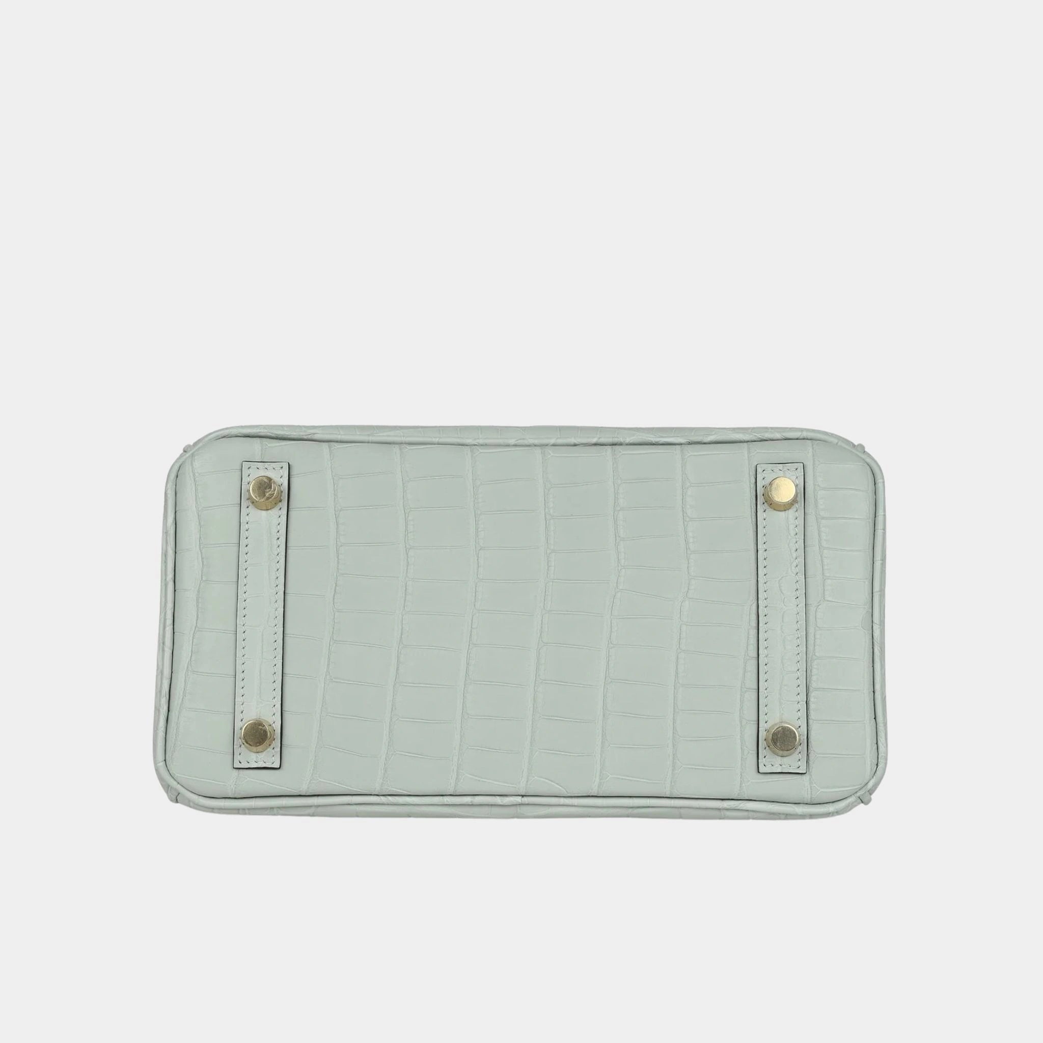 Hermes Birkin 25 Gris Neve Alligator GHW, Bottom