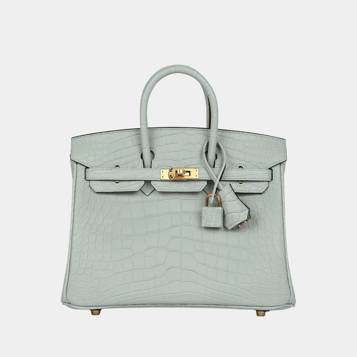 Birkin 25 Gris Neve Alligator GHW