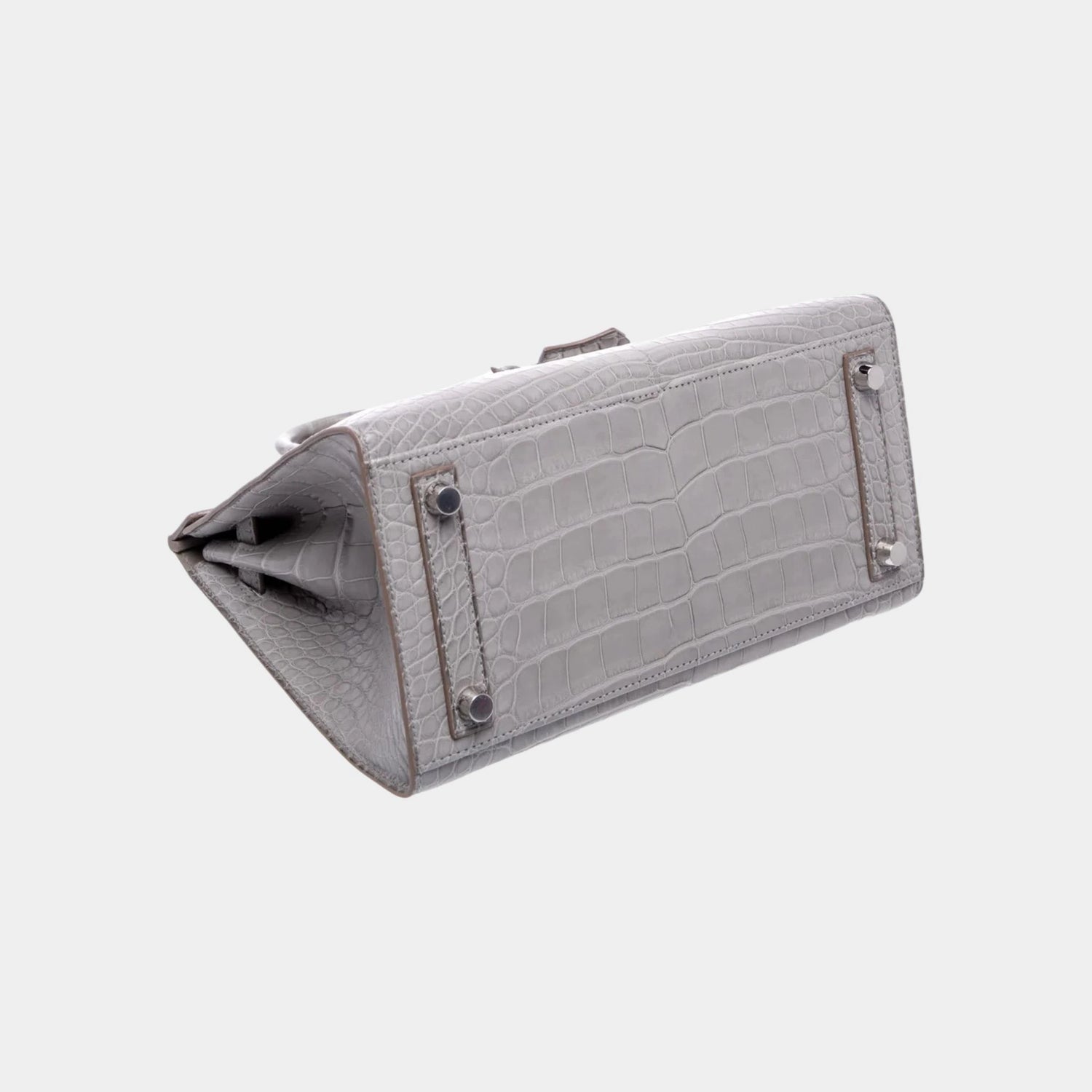 Hermes Birkin 25 Gris Perle Sellier Matte Alligator PHW