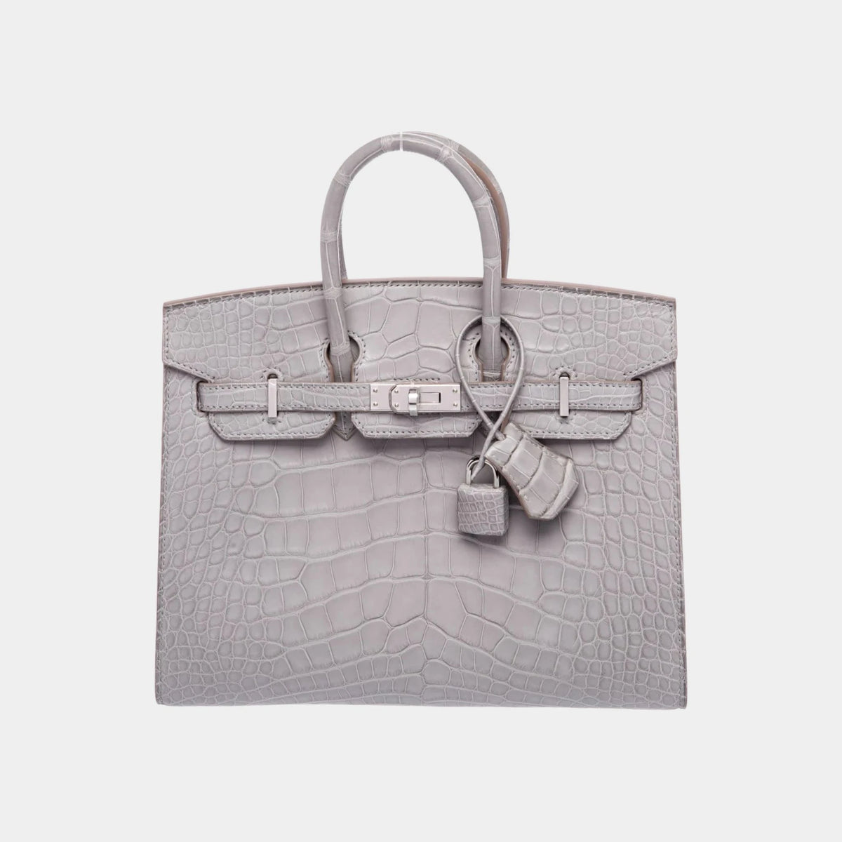 Birkin 25 Gris Perle Sellier Matte Alligator PHW