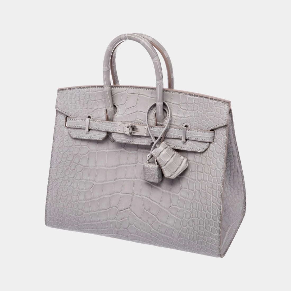 Hermes Birkin 25 Gris Perle Sellier Matte Alligator PHW