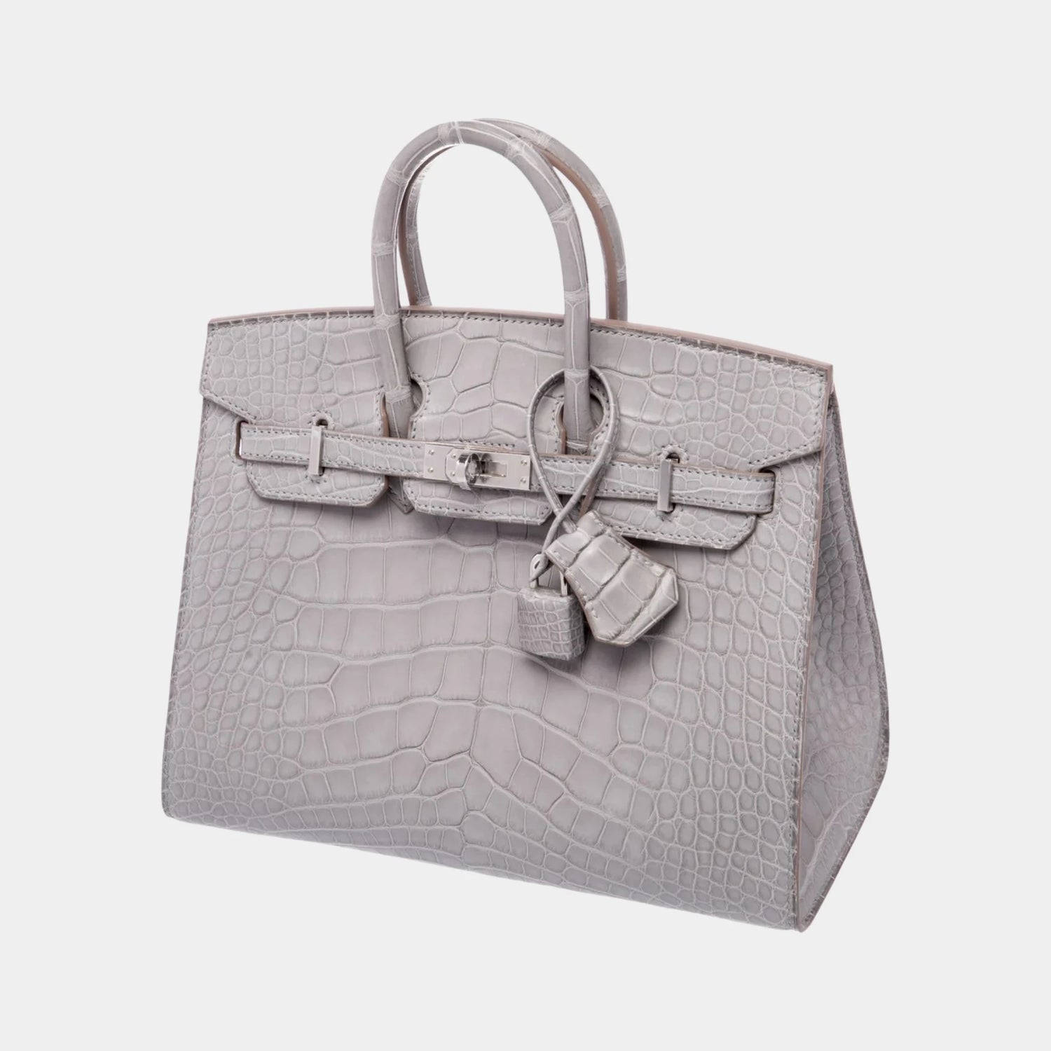 Hermes Birkin 25 Gris Perle Sellier Matte Alligator PHW