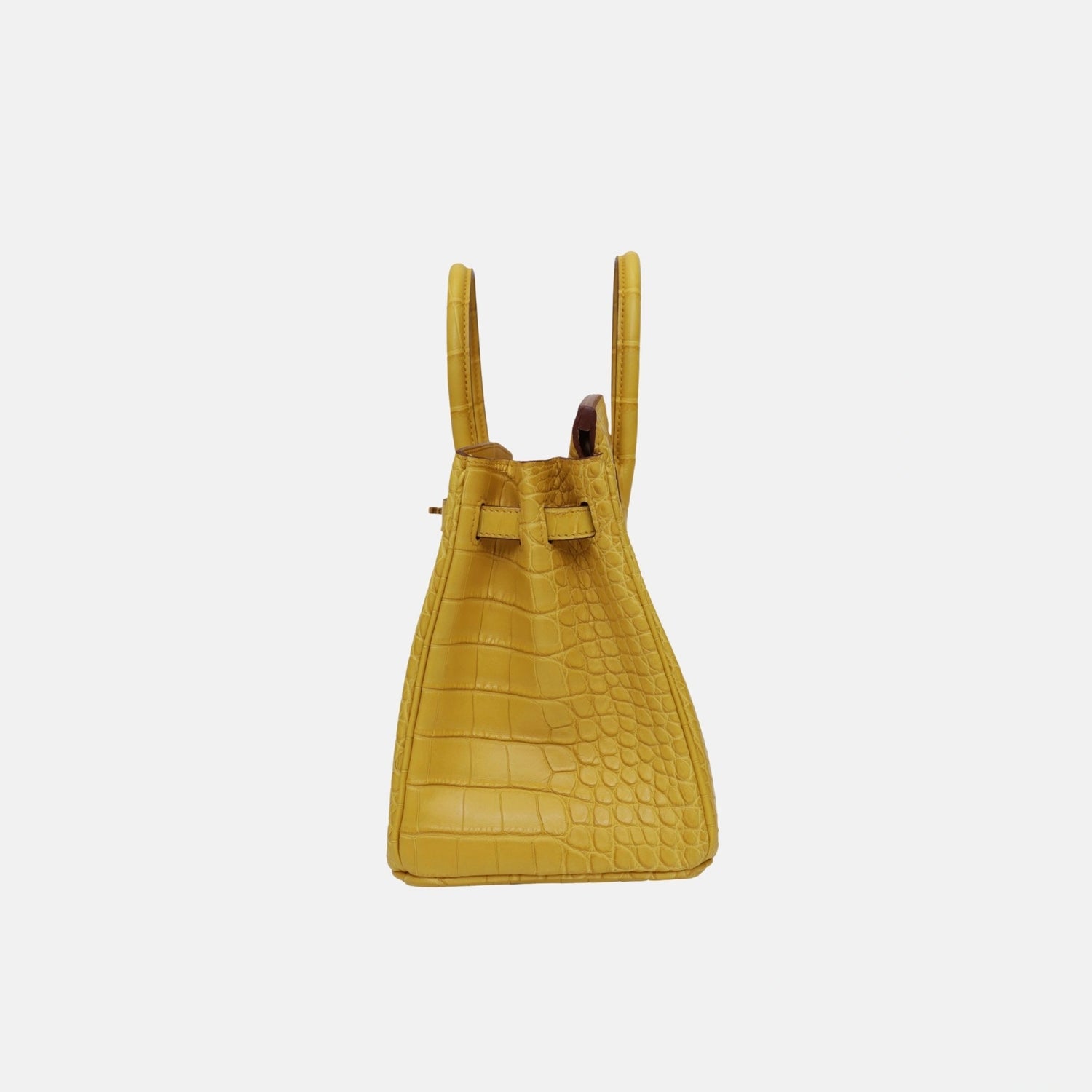 Hermes Birkin 25 Jaune Ambre Matte Alligator GHW, Side