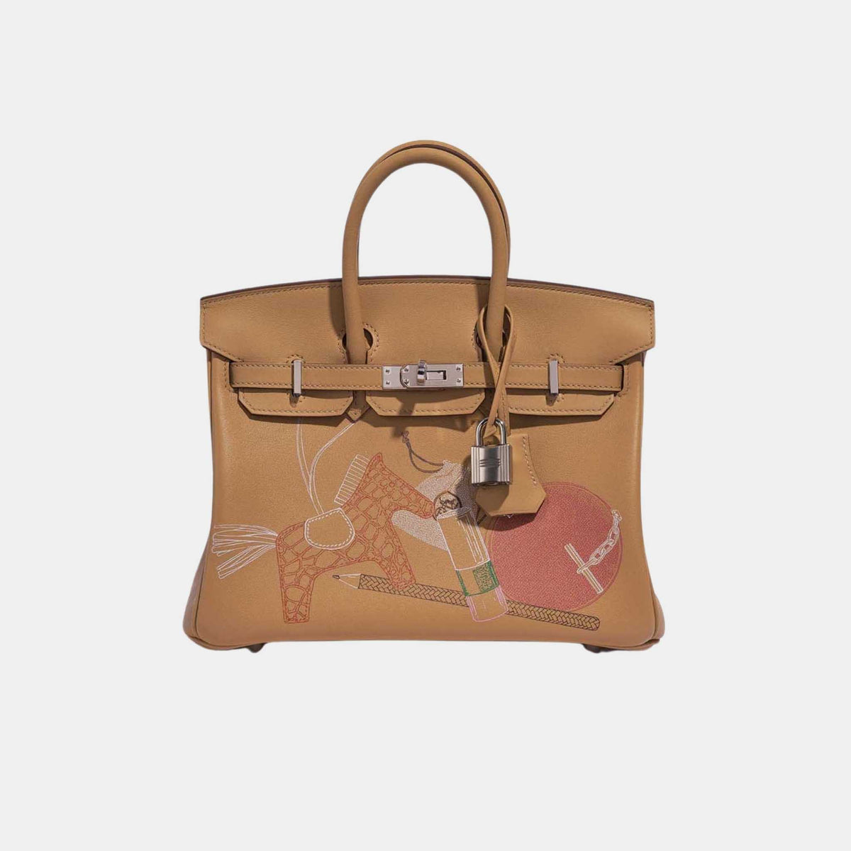 حقيبة Birkin 25 من جلد Swift باللون Biscuit In and Out