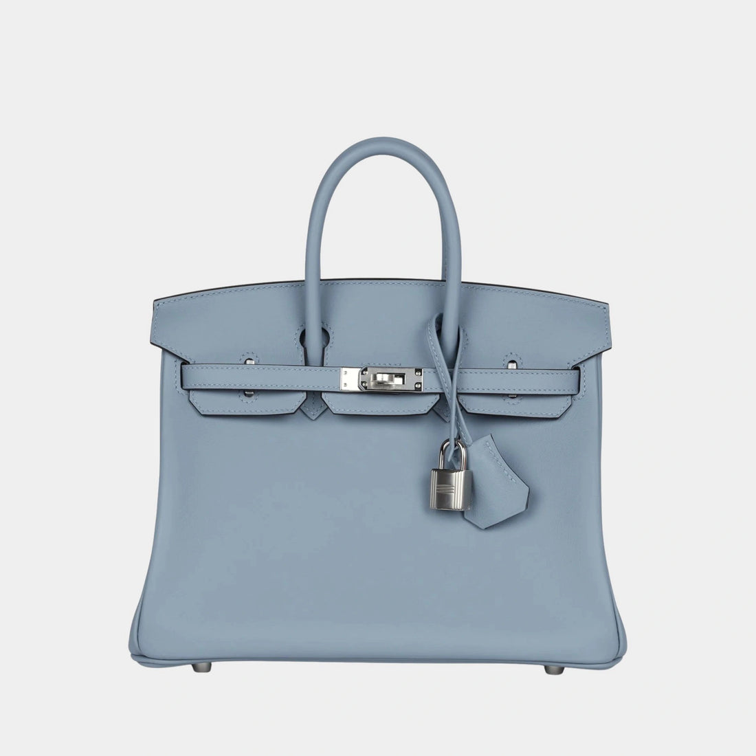 Hermes Birkin 25 Swift Bleu Lin PHW, front 