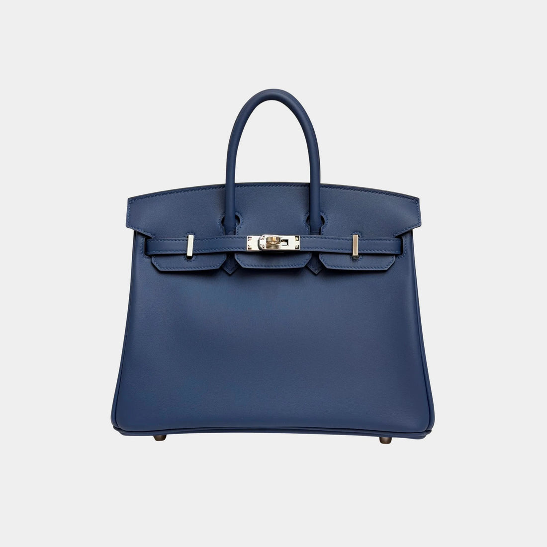 Hermes Birkin 25 Swift Blue Tie PHW