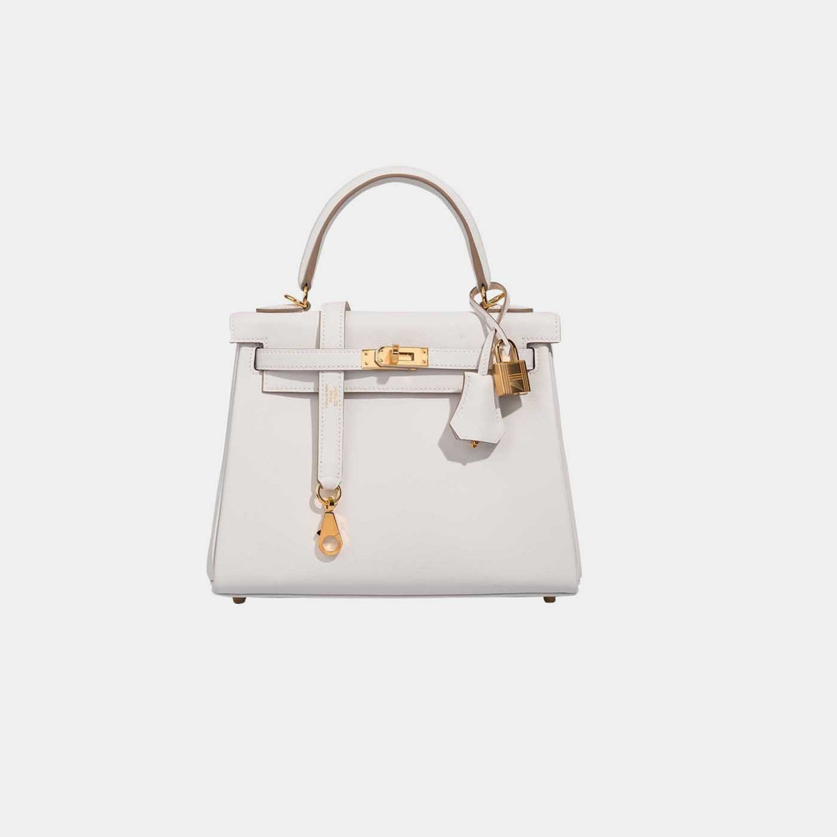 حقيبة Kelly 25 من جلد Swift باللون Gris Pale