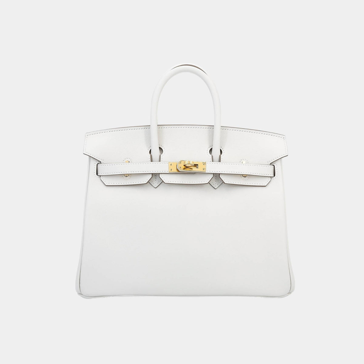 حقيبة Birkin 25 Swift بلون Gris Pale مع حليات ذهبية