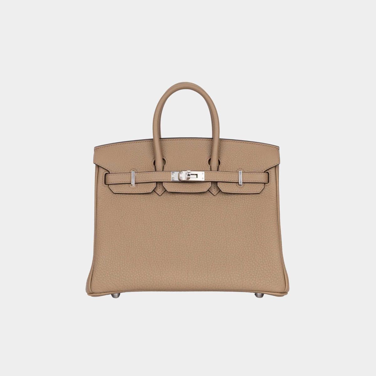 حقيبة Birkin 25 من جلد Togo باللون البيج Marfa مع إكسسوارات بلاديوم