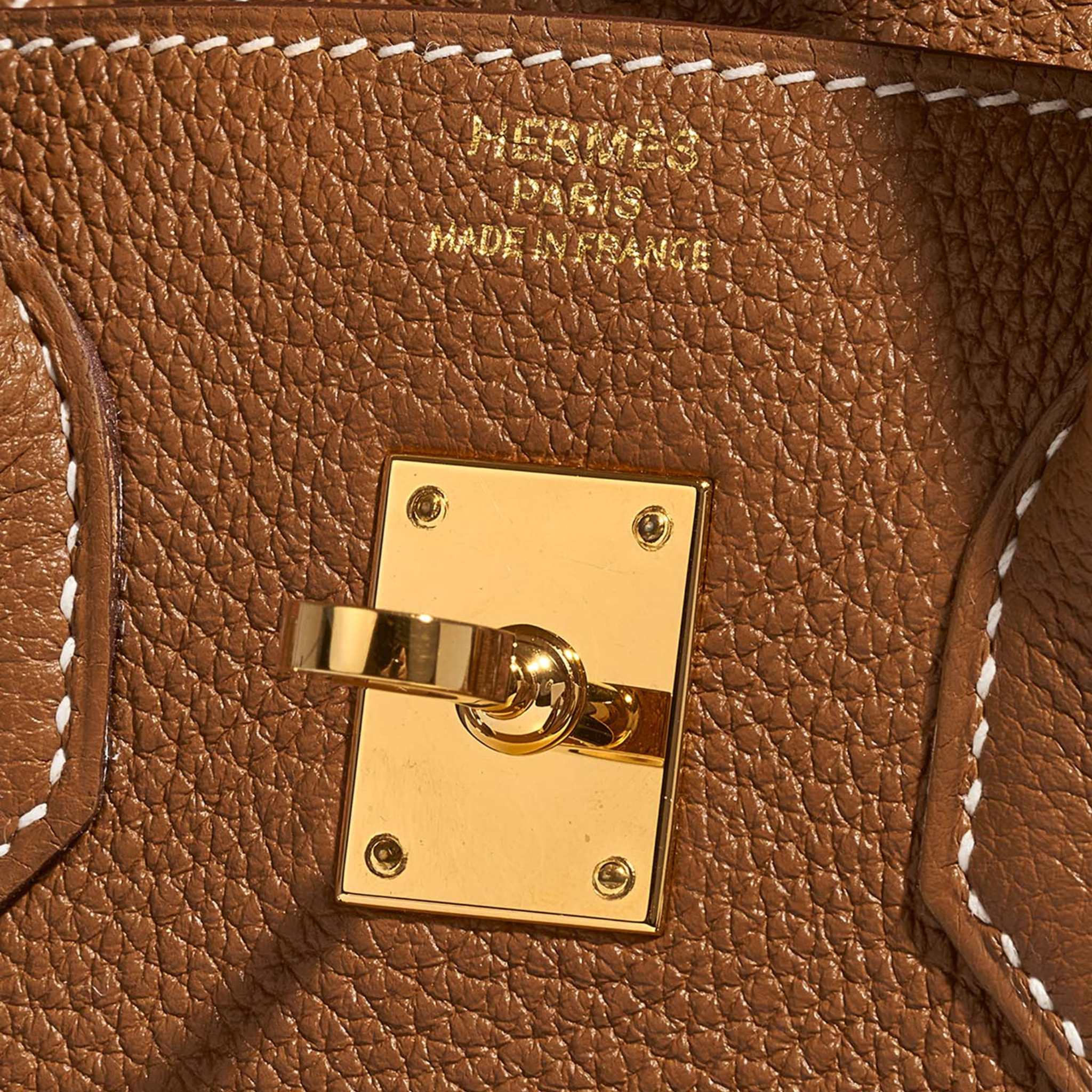 Hermes Birkin 25 Togo Gold, Closeup