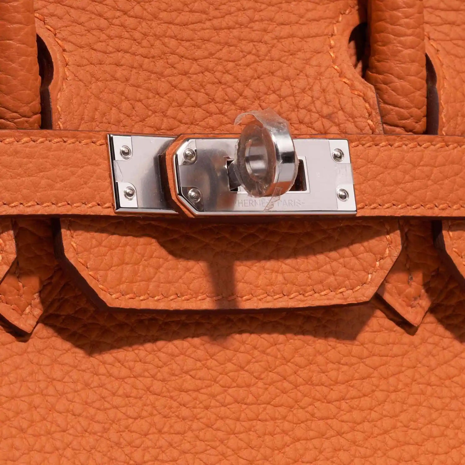 Hermes Birkin 25 Togo Orange H, Close Up