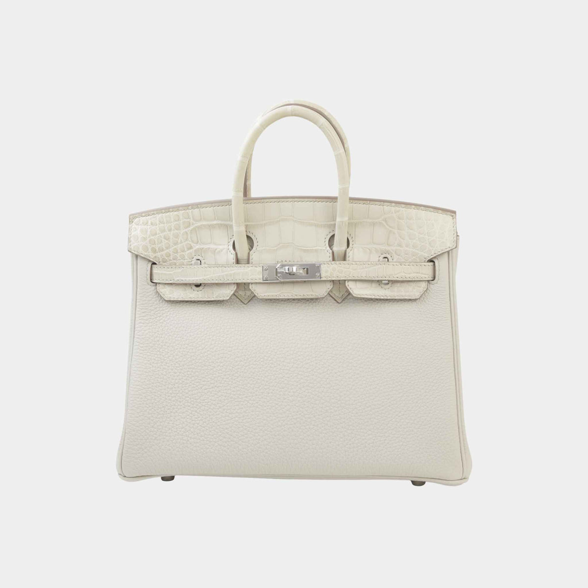 حقيبة Birkin 25 Touch Togo Matte Alligator Beton مع حليات بلاديوم