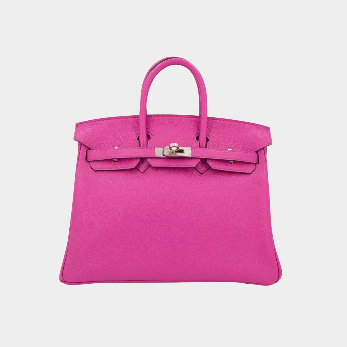 حقيبة Birkin 25 Verso Taurillon Novillo Magnolia/Capucine مع حليات بلاديوم