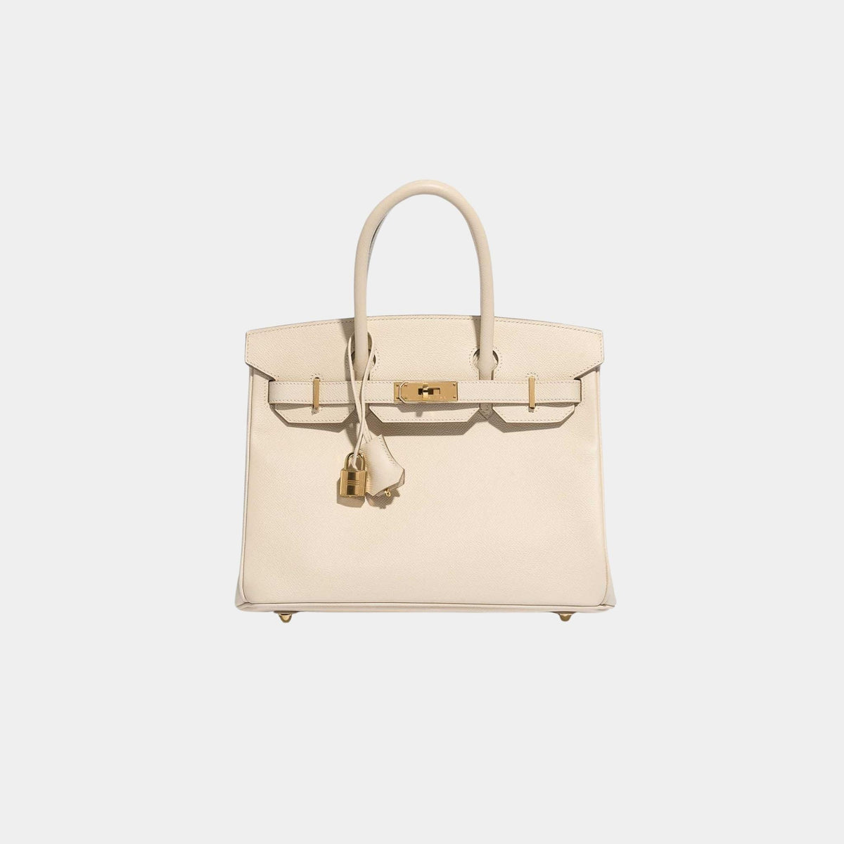 حقيبة Birkin 30 من جلد Epsom باللون Craie مع إكسسوارات ذهبية