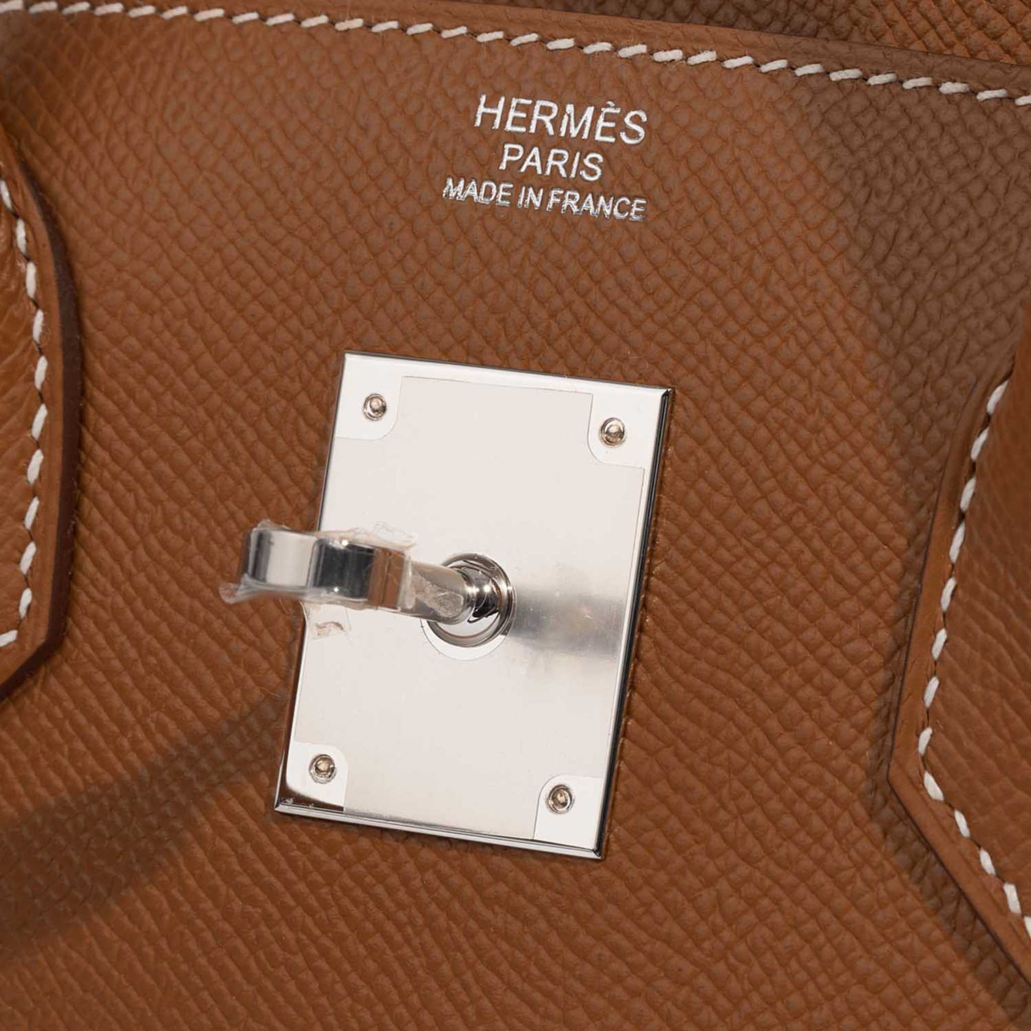 Hermes Birkin 30 Epsom Gold PHW, Closeup, Logo