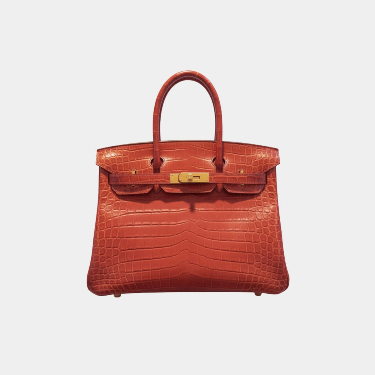 Birkin 30 Matte Niloticus Crocodile Red GHW