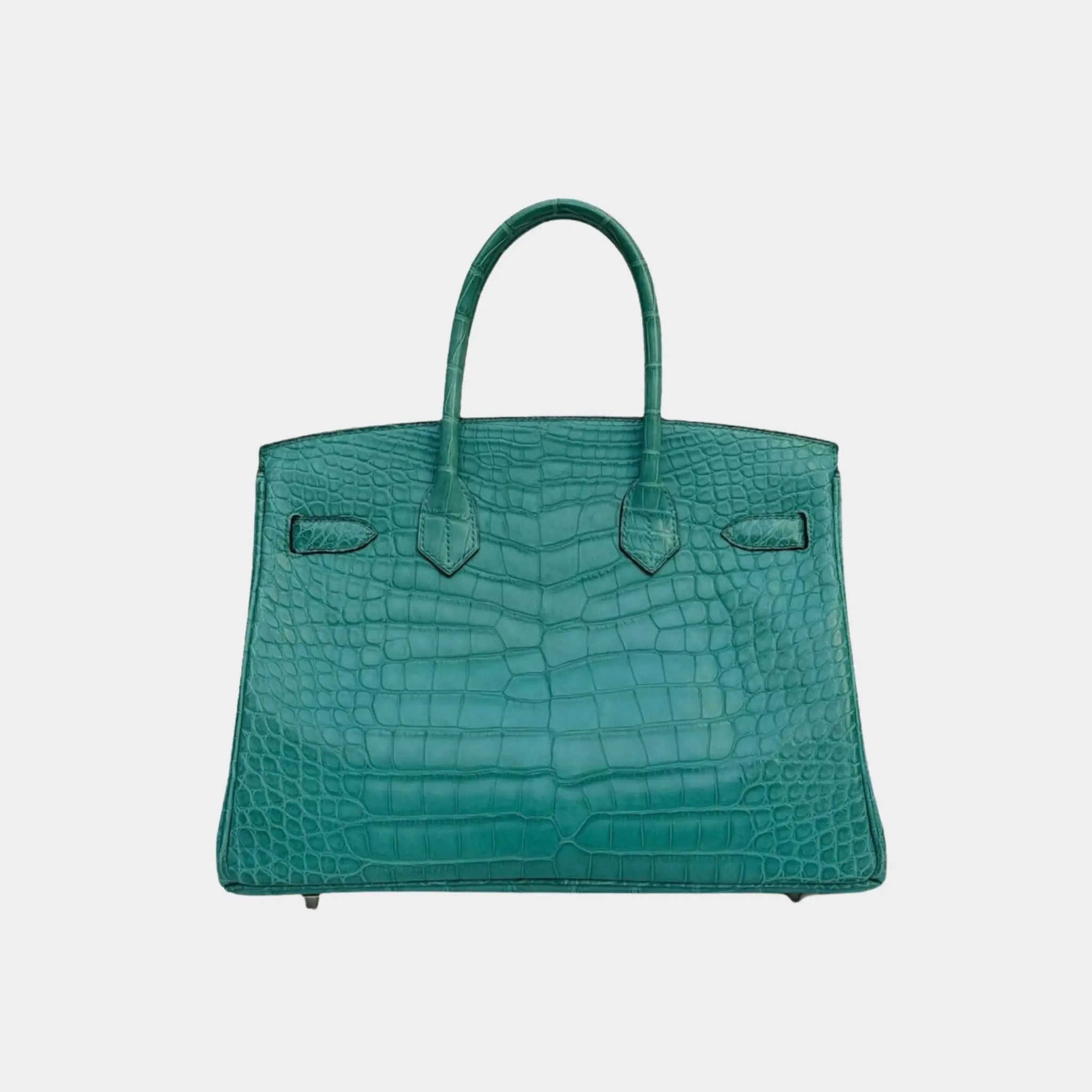 Hermes Birkin 30 Niloticus Crocodile Bleu Paon PHW, Back