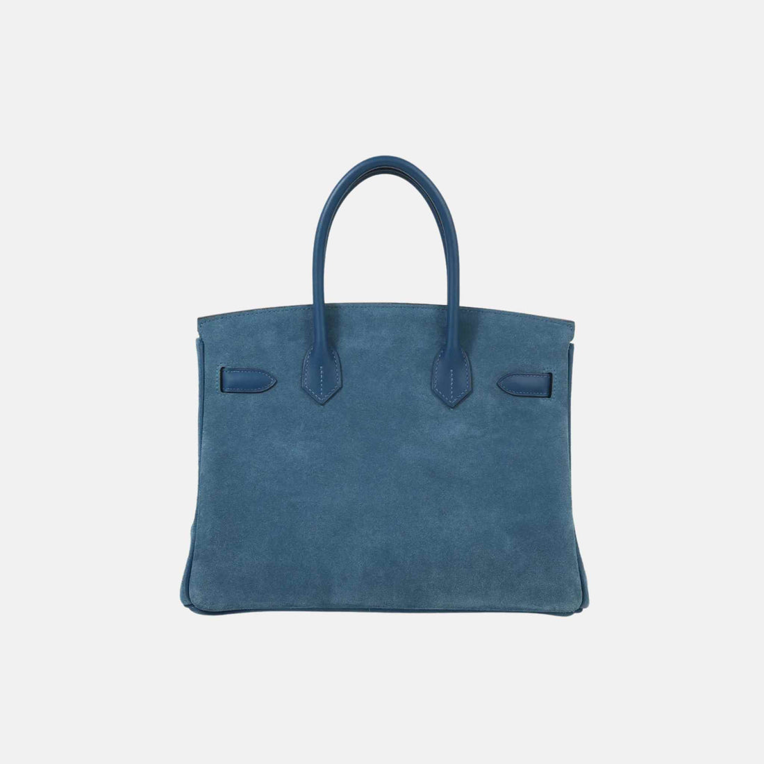 Hermes Birkin 30 من جلد Swift-Doblis شمواه أزرق ثالاسا، PHW، من الخلف 