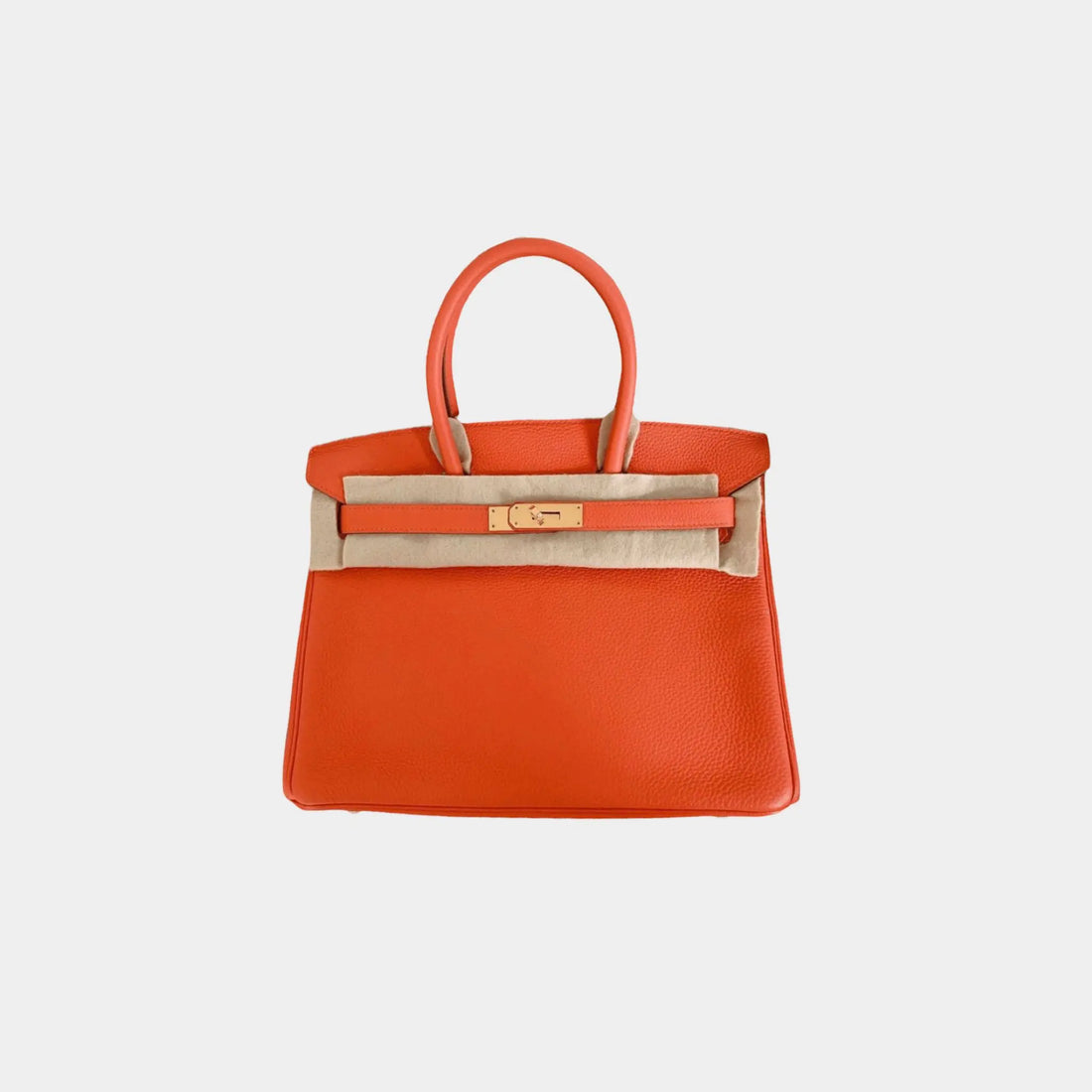 Hermes Birkin 30 Togo Feu Orange GHW, Front 