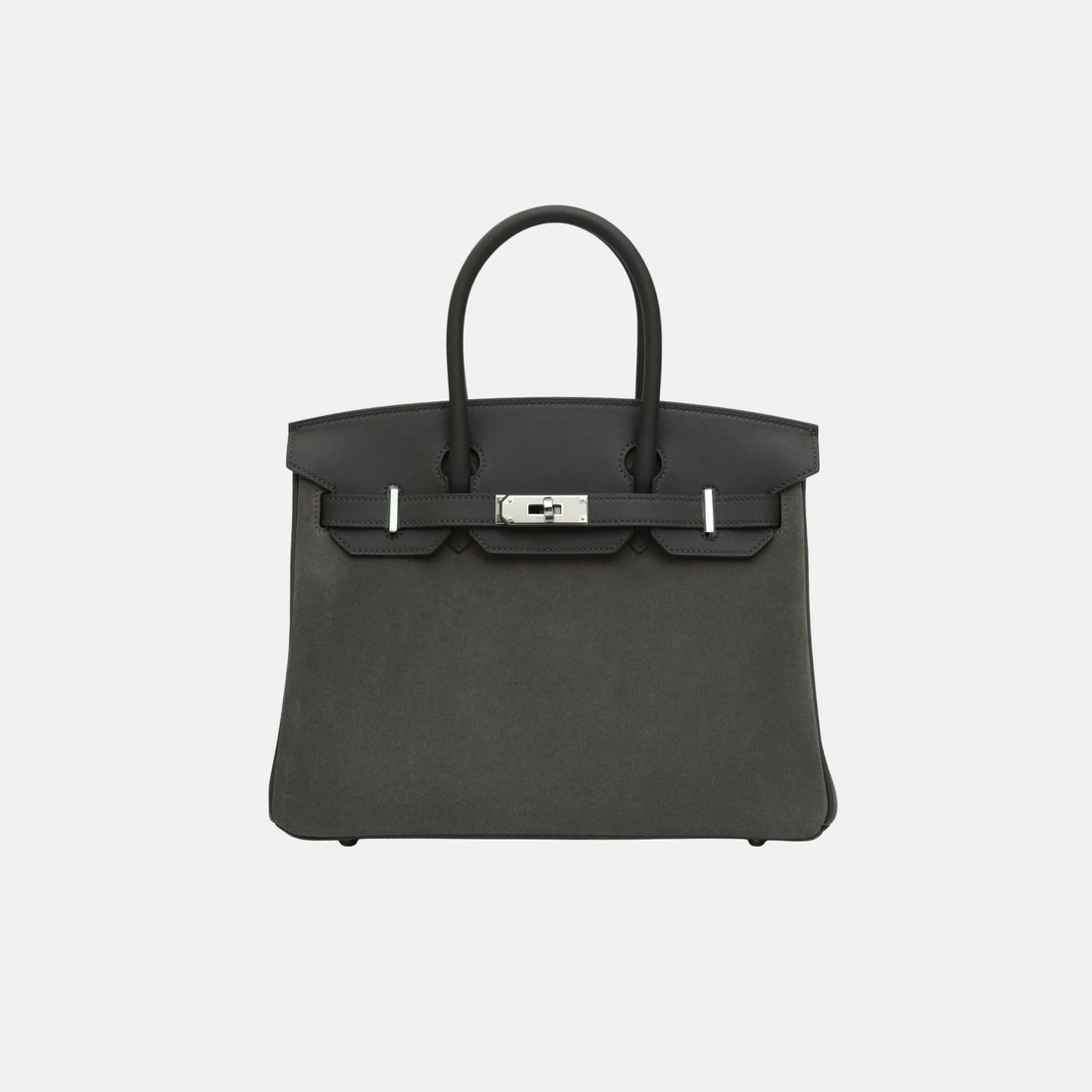 Hermes Birkin 30 Vert Mangrove Swift  Doblis Suede PHW, Front