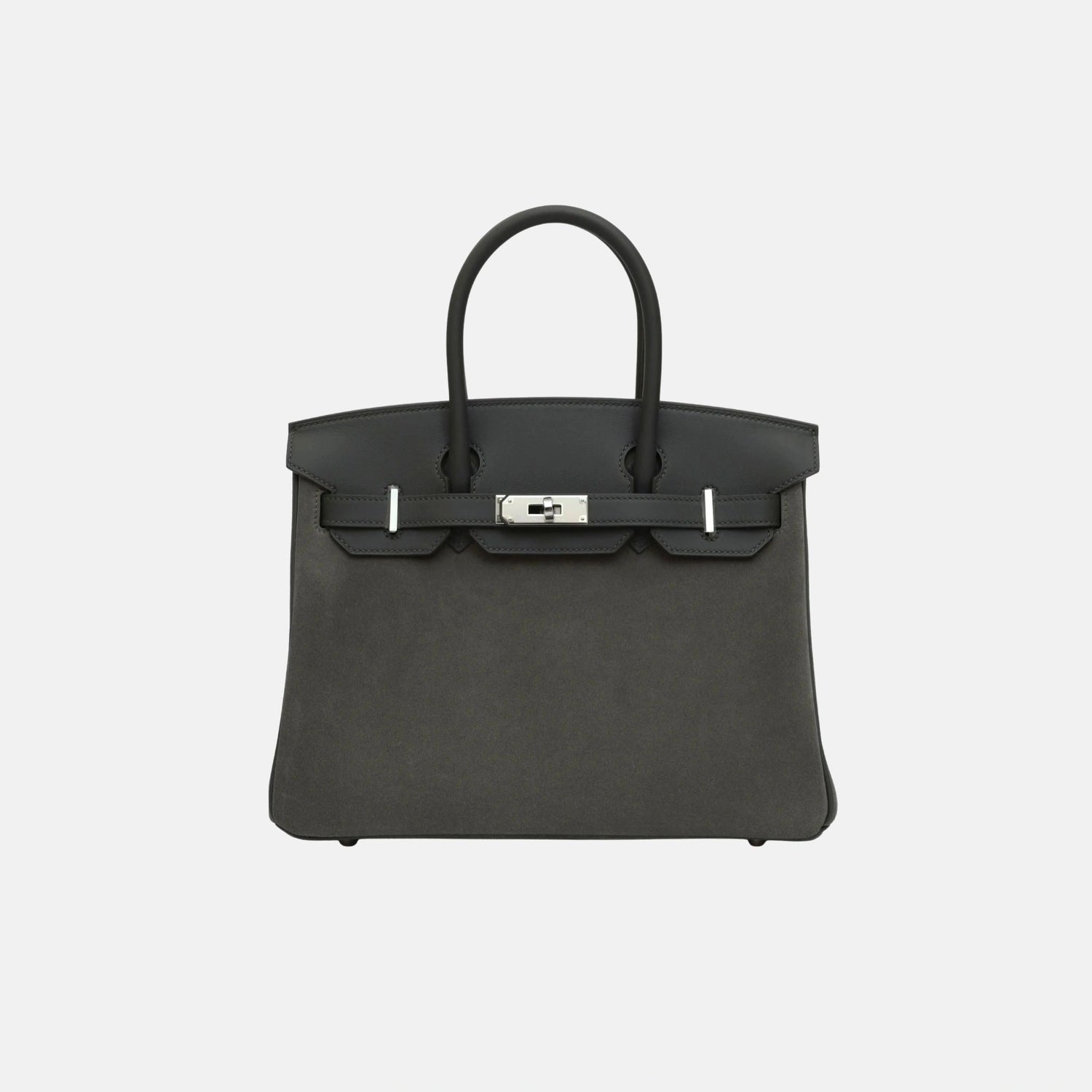 Hermes Birkin 30 Vert Mangrove Swift  Doblis Suede PHW, Front