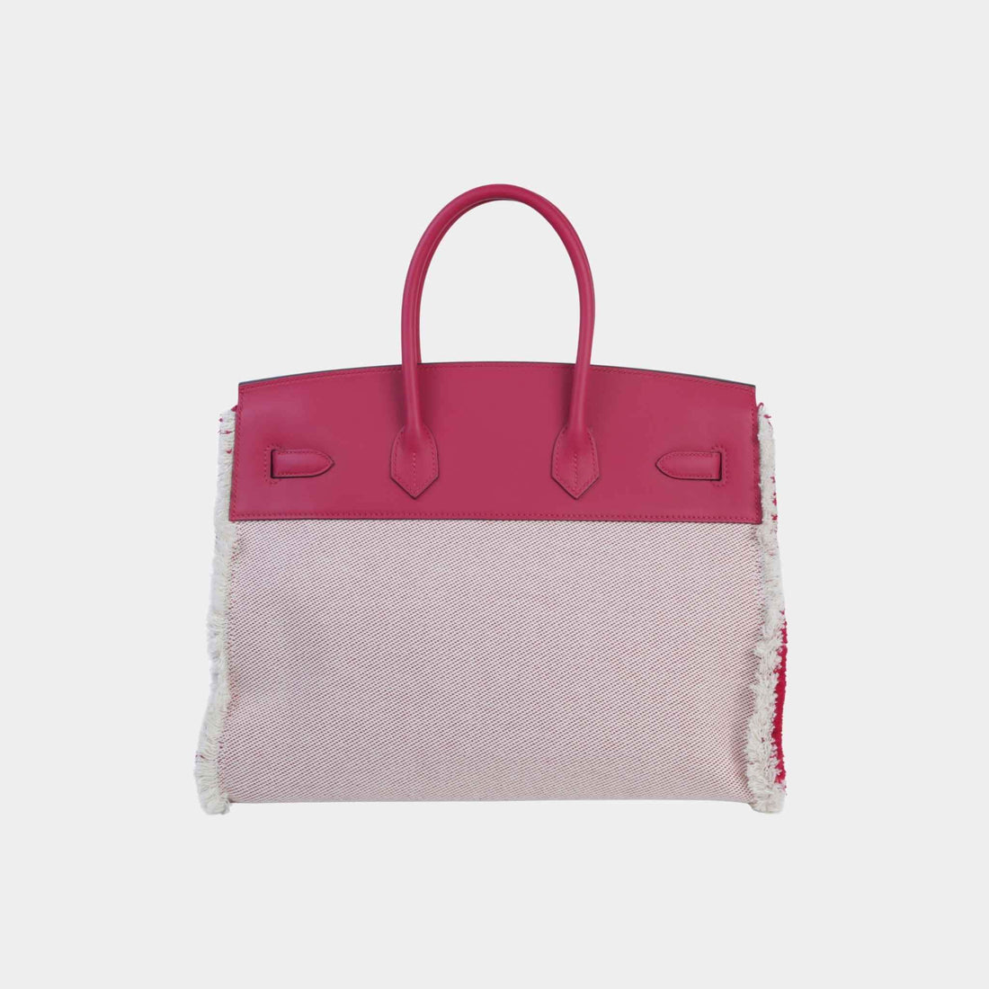 هيرمس بيركين 35 Fray Fray Toile H Canvas-Swift Framboise PHW، ظهر