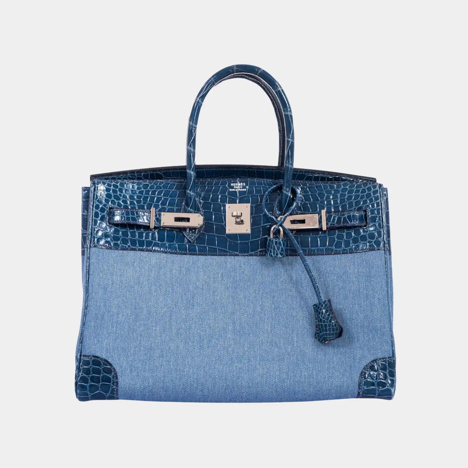 Hermes Birkin 35 Porosus Crocodile &amp; Denim Blue Roi PHW
