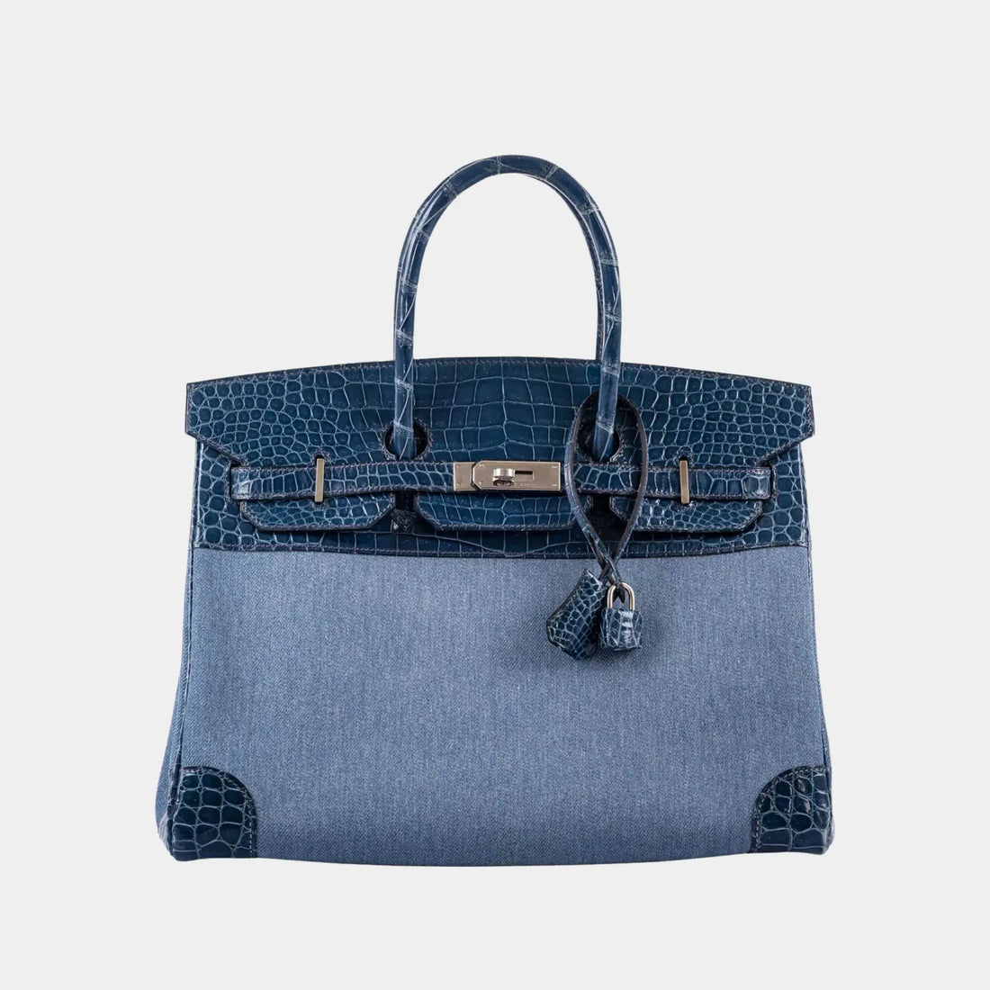 Hermes Birkin 35 Porosus Crocodile &amp; Denim Blue Roi PHW