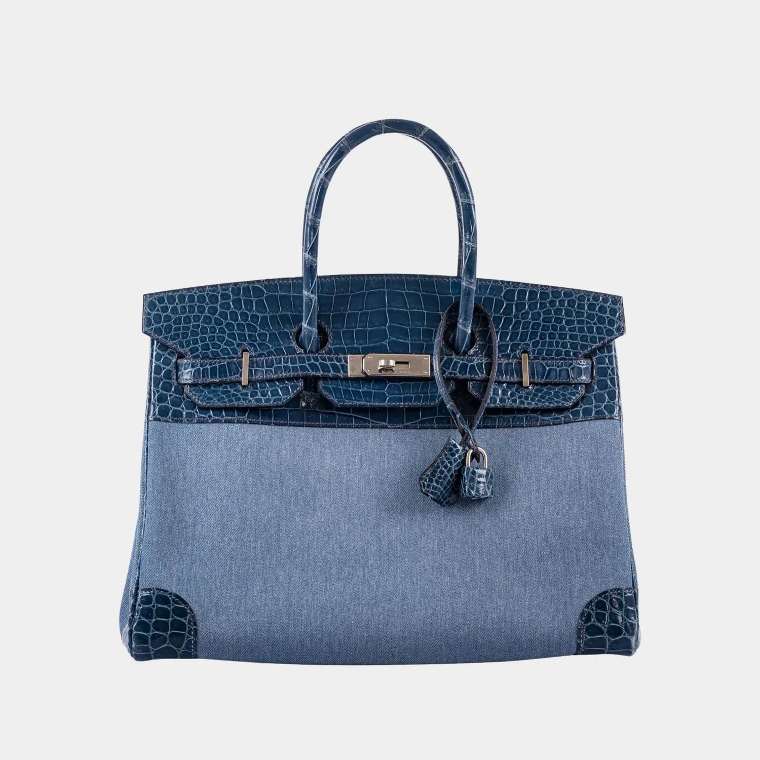 Hermes Birkin 35 Porosus Crocodile &amp; Denim Blue Roi PHW