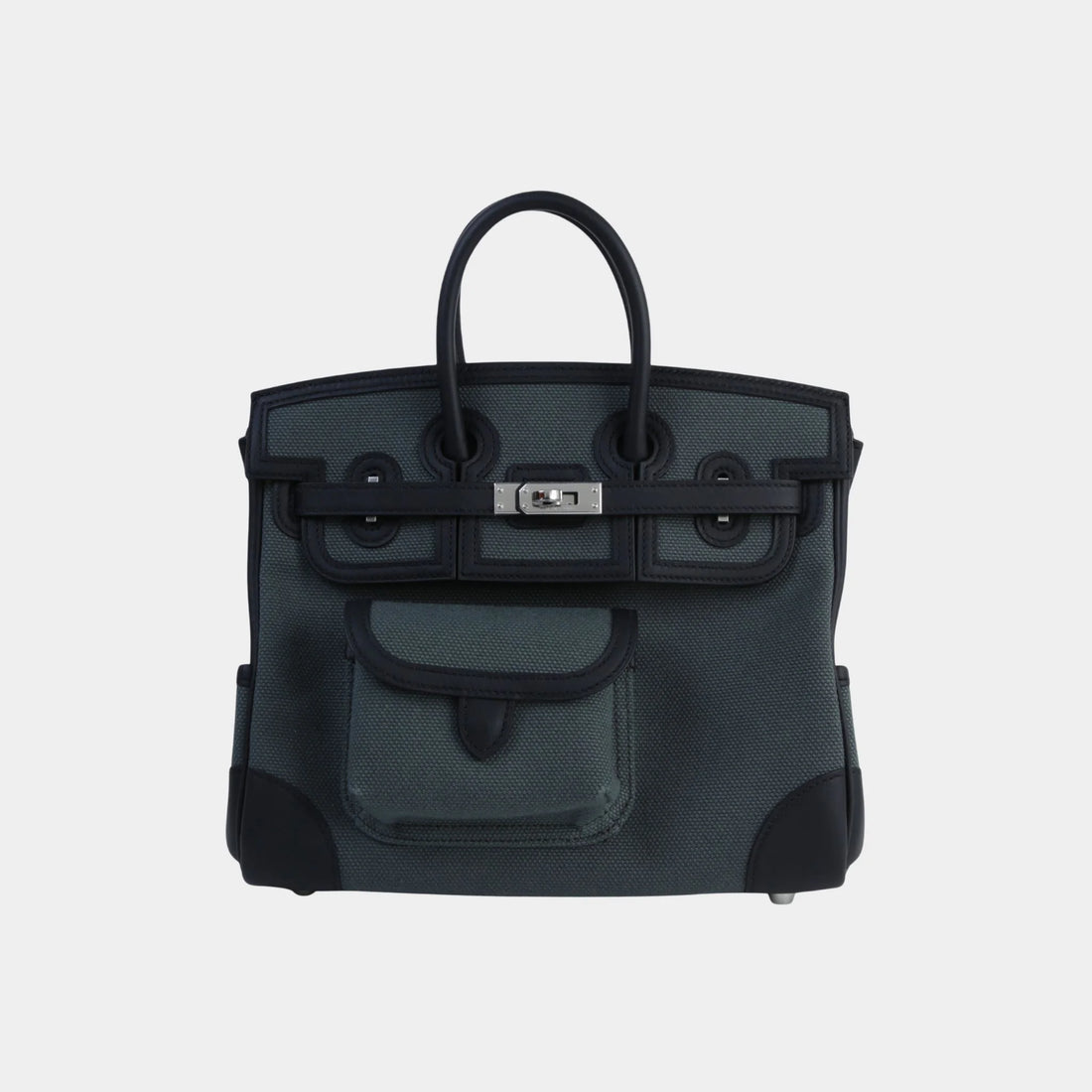 Hermes Birkin Cargo 25 Canvas-Swift Vert Mangrove PHW, Front