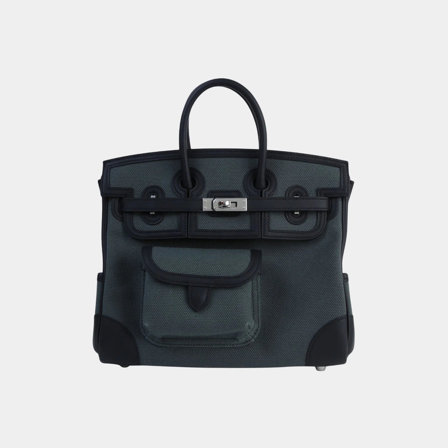 Hermes Birkin Cargo 25 Canvas-Swift Vert Mangrove PHW, Front