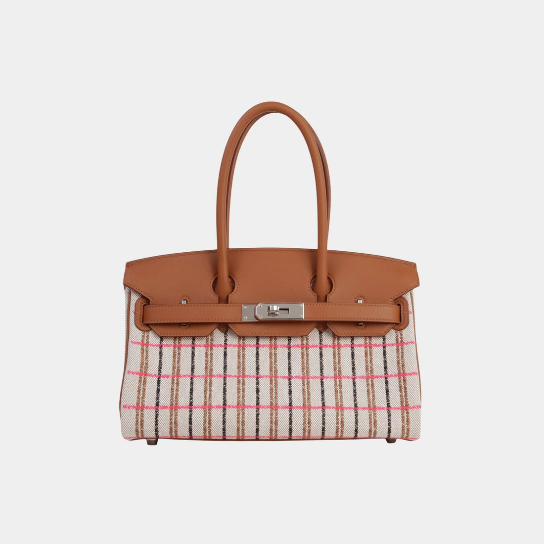 Birkin Shoulder Light 29 Swift-Toile H Canvas Gold PHW, Front