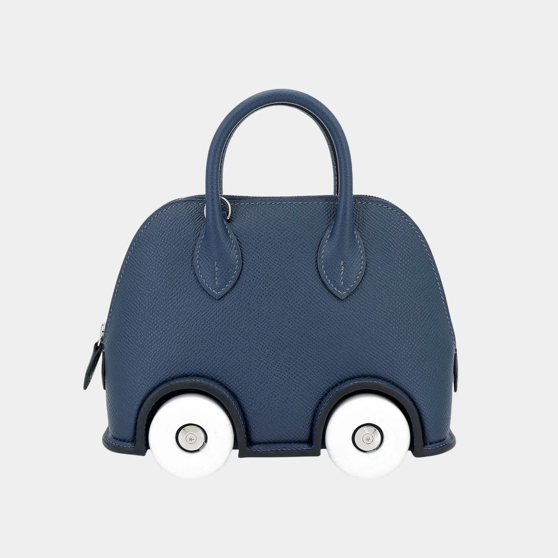 Hermes Bolide على عجلات، جلد إبسم أزرق بروسي/أبيض PHW، من الخلف