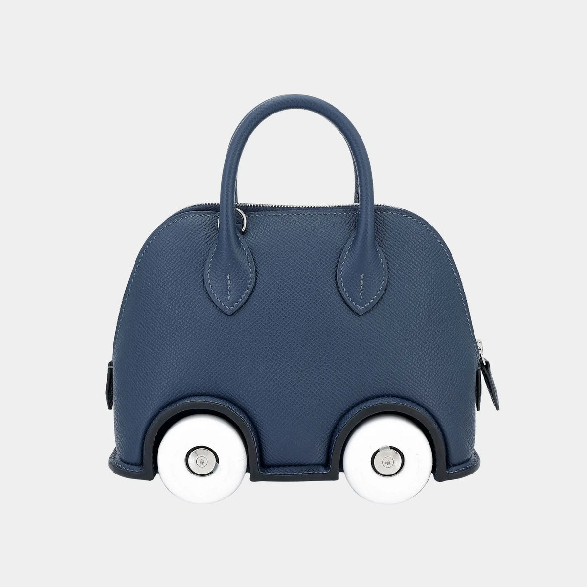 Hermes Bolide On Wheels Epsom Bleu de Prusse/White PHW