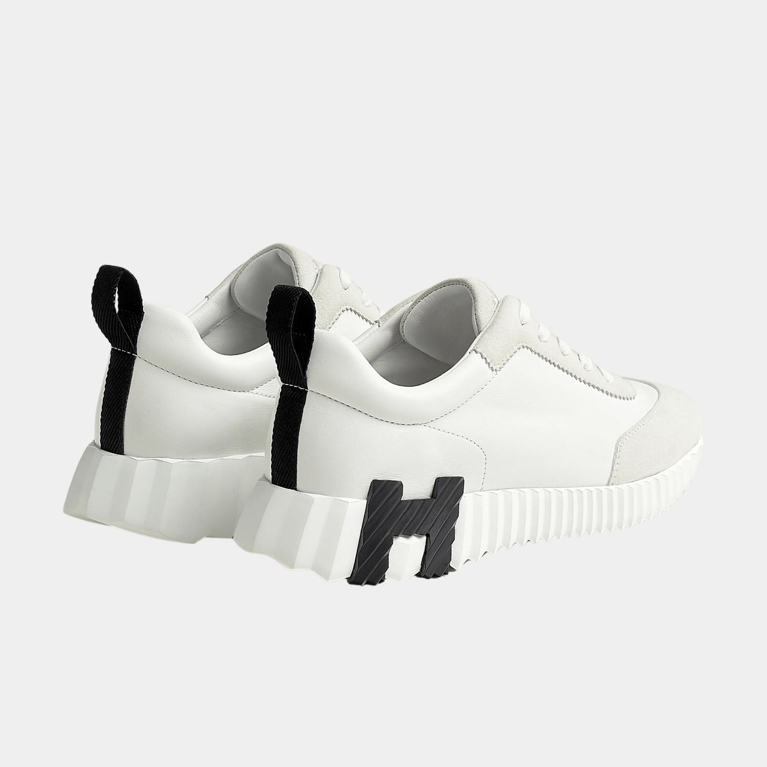Hermes Bouncing Sneaker Calfskin and Suede Women, Blanc, Back