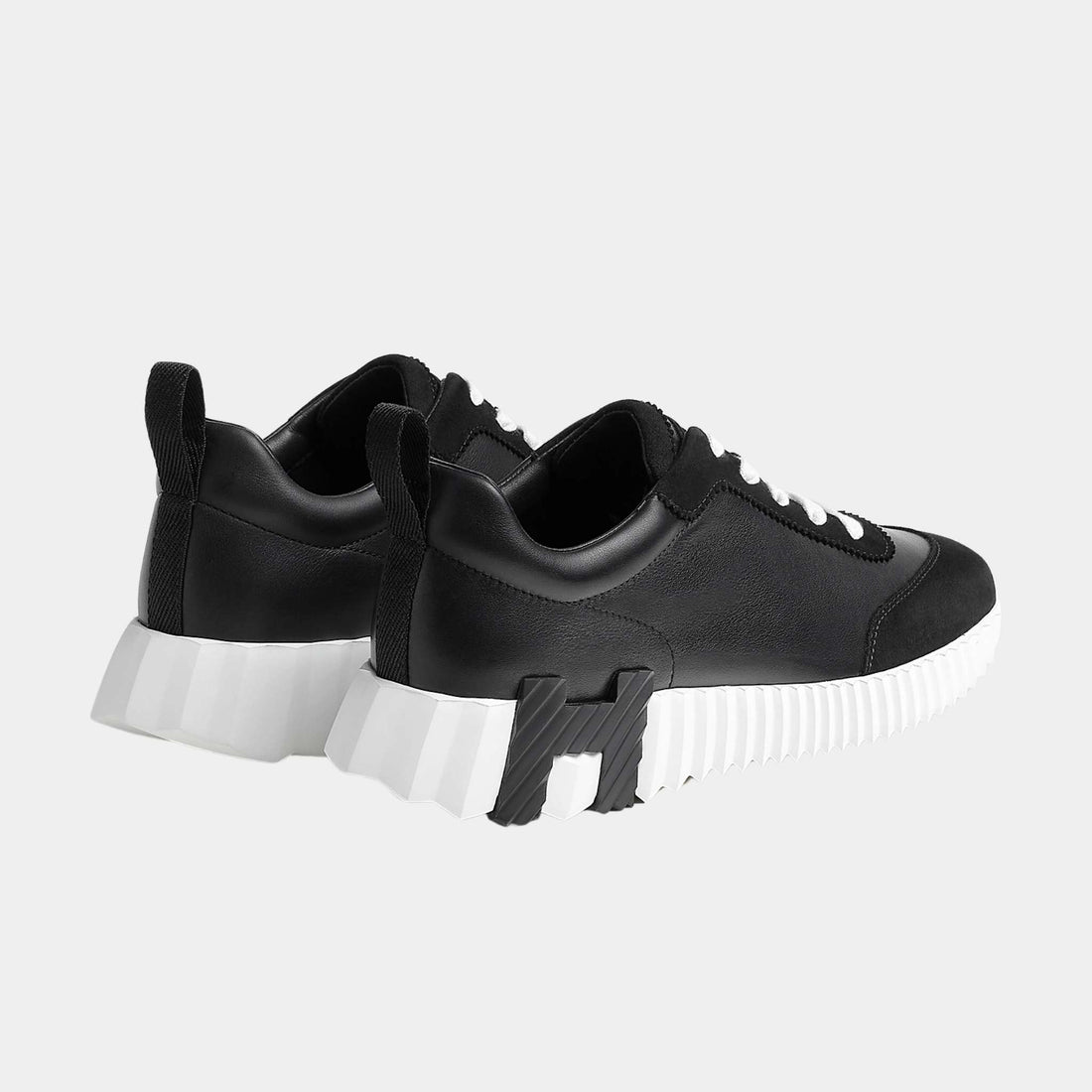 Hermes Bouncing Sneaker Calfskin and Suede Women, Noir, Back