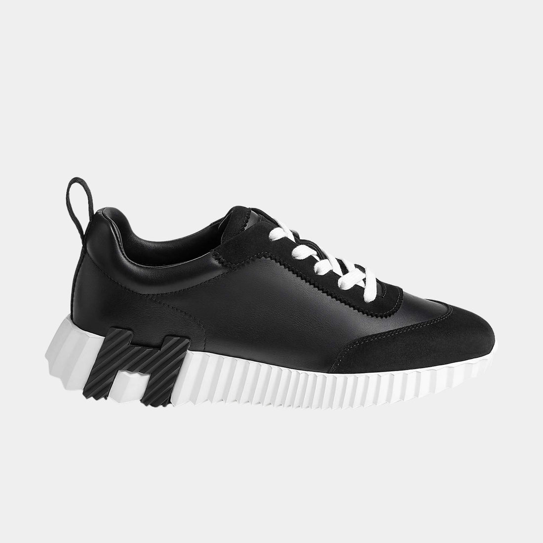 Hermes Bouncing Sneaker Calfskin and Suede Women, Noir, Side