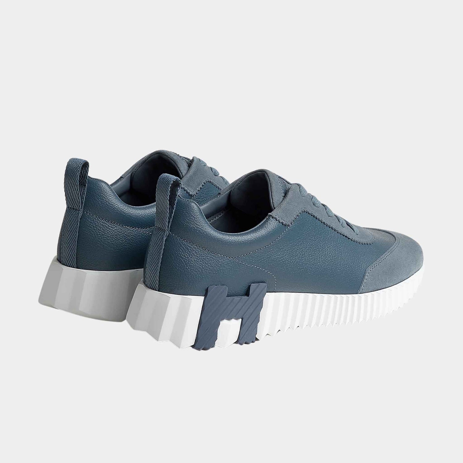 Hermes Bouncing Sneaker Suede Sport Goatskin Women, Bleu Mer, Back