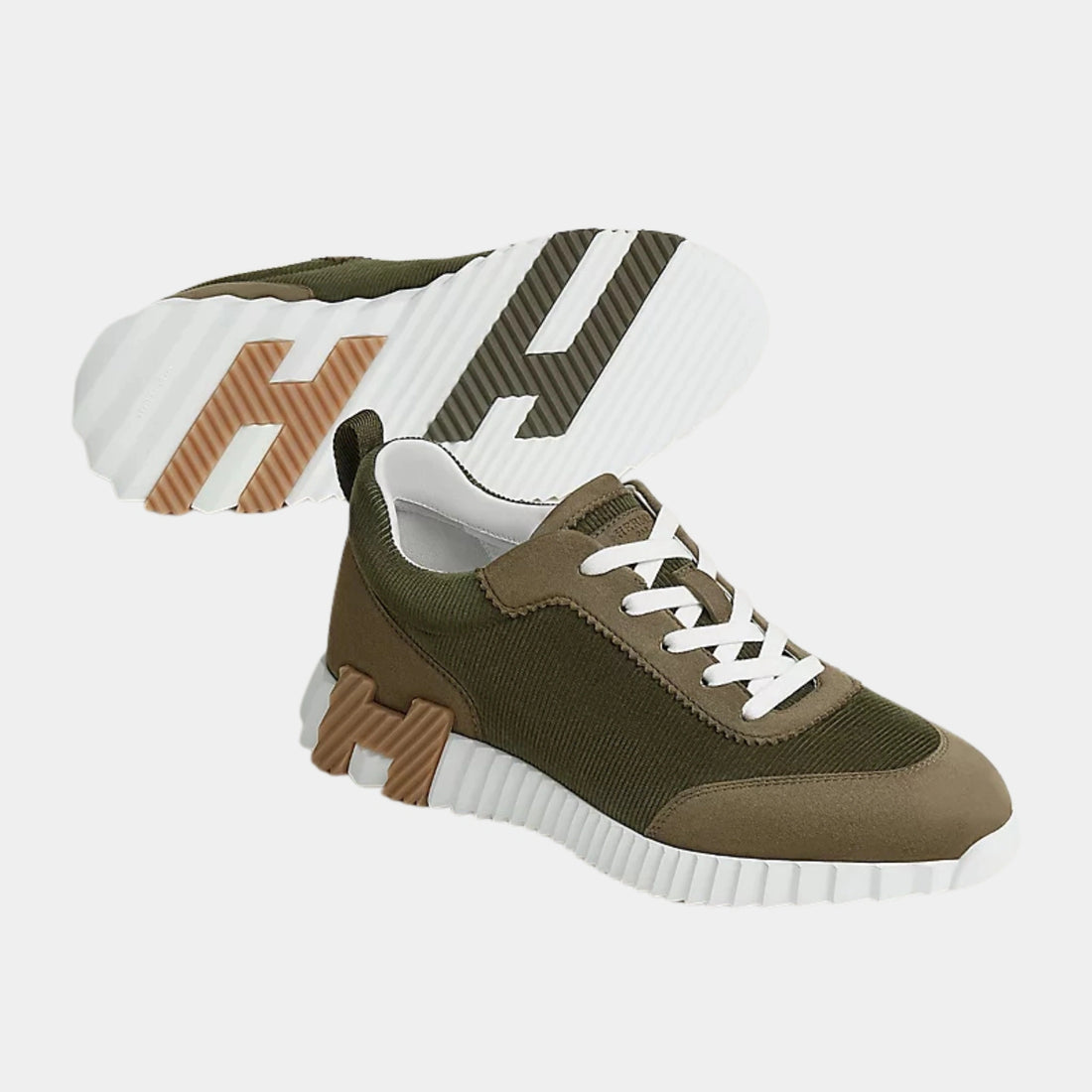 Bouncing Sneakers Corduroy And Suede Goatskin