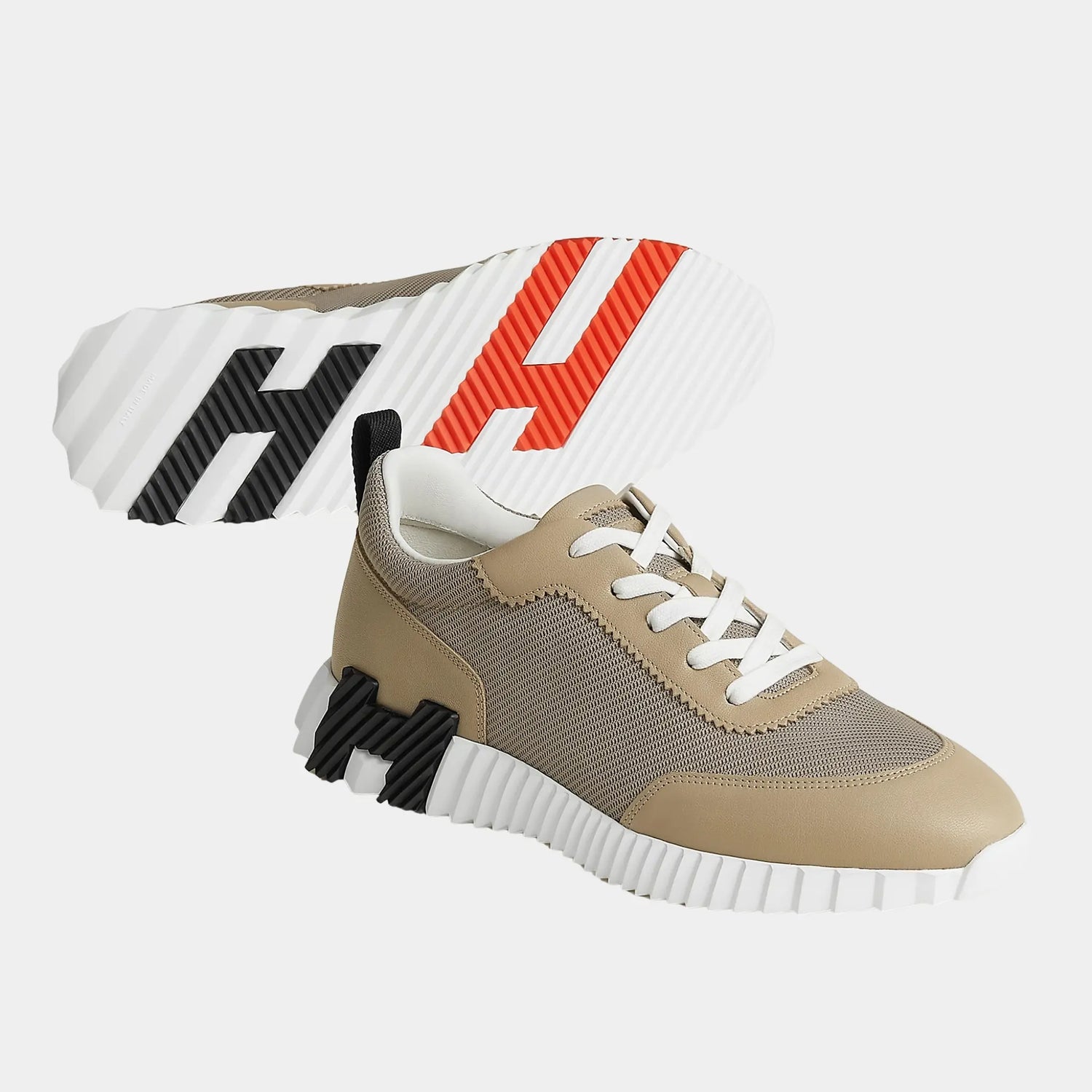 Bouncing Sneakers in Technical Mesh and Sporty Goatskin