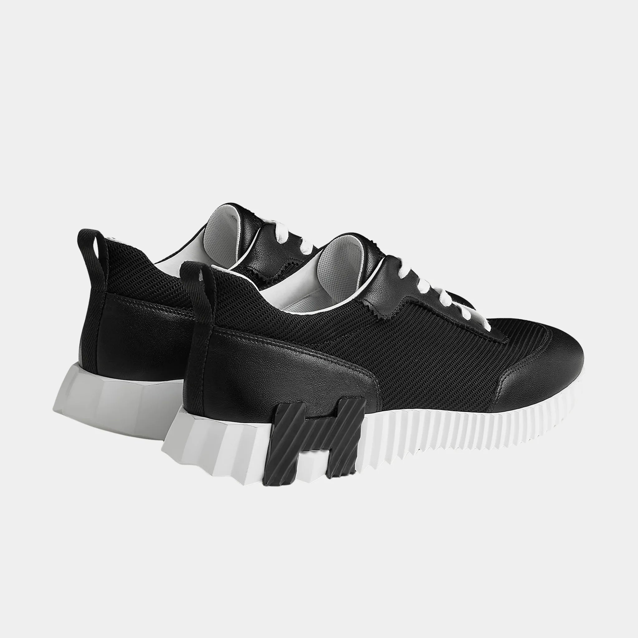 Hermes Bouncing Sneakers in Technical Mesh and Sporty Goatskin, Noir, Back