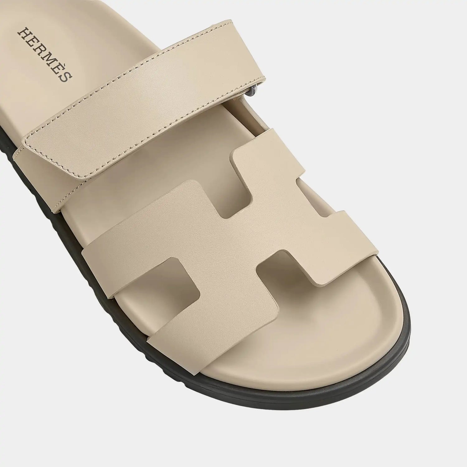 Hermes Chypre Sandal Calfskin Women, Beige Nomade, Top