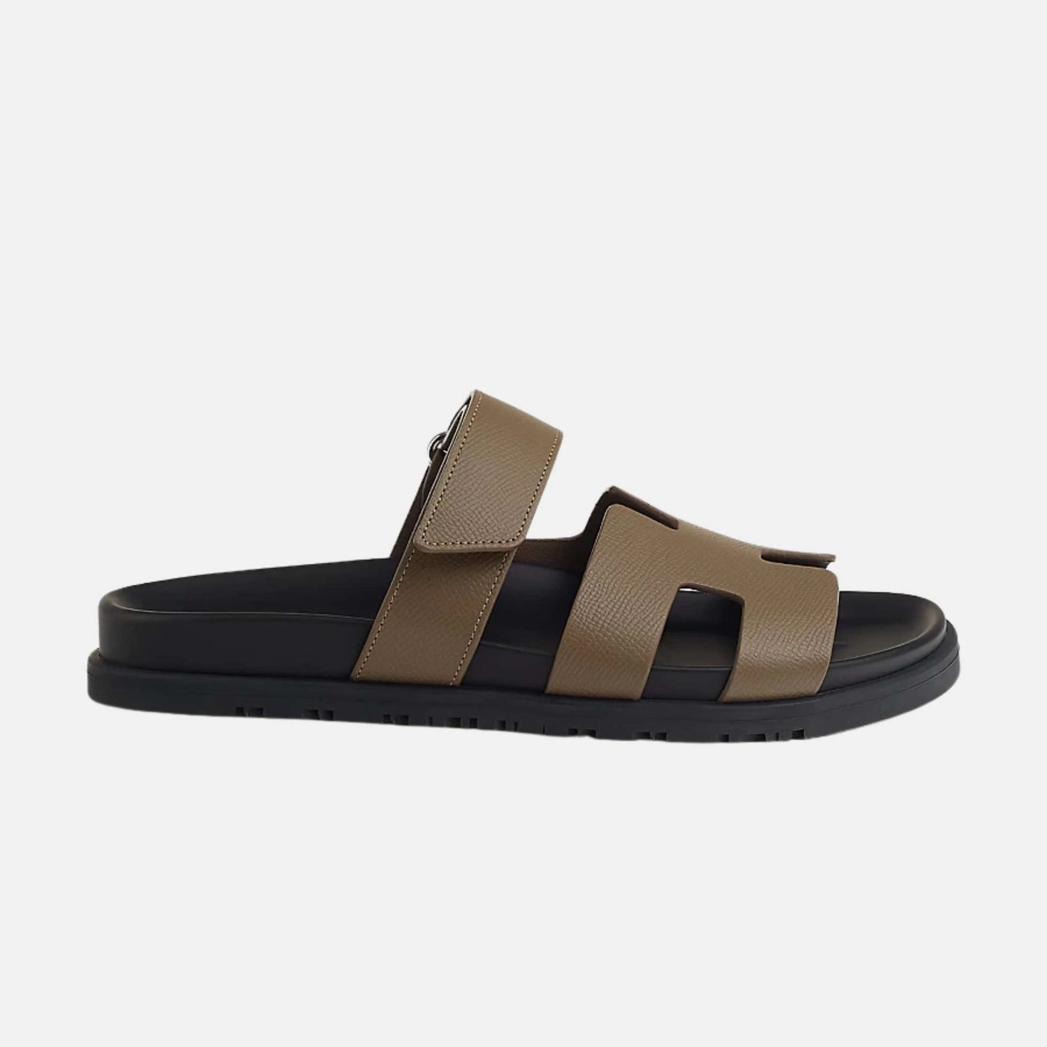 Hermes Chypre Sandal Epsom Women, Etoupe, Side