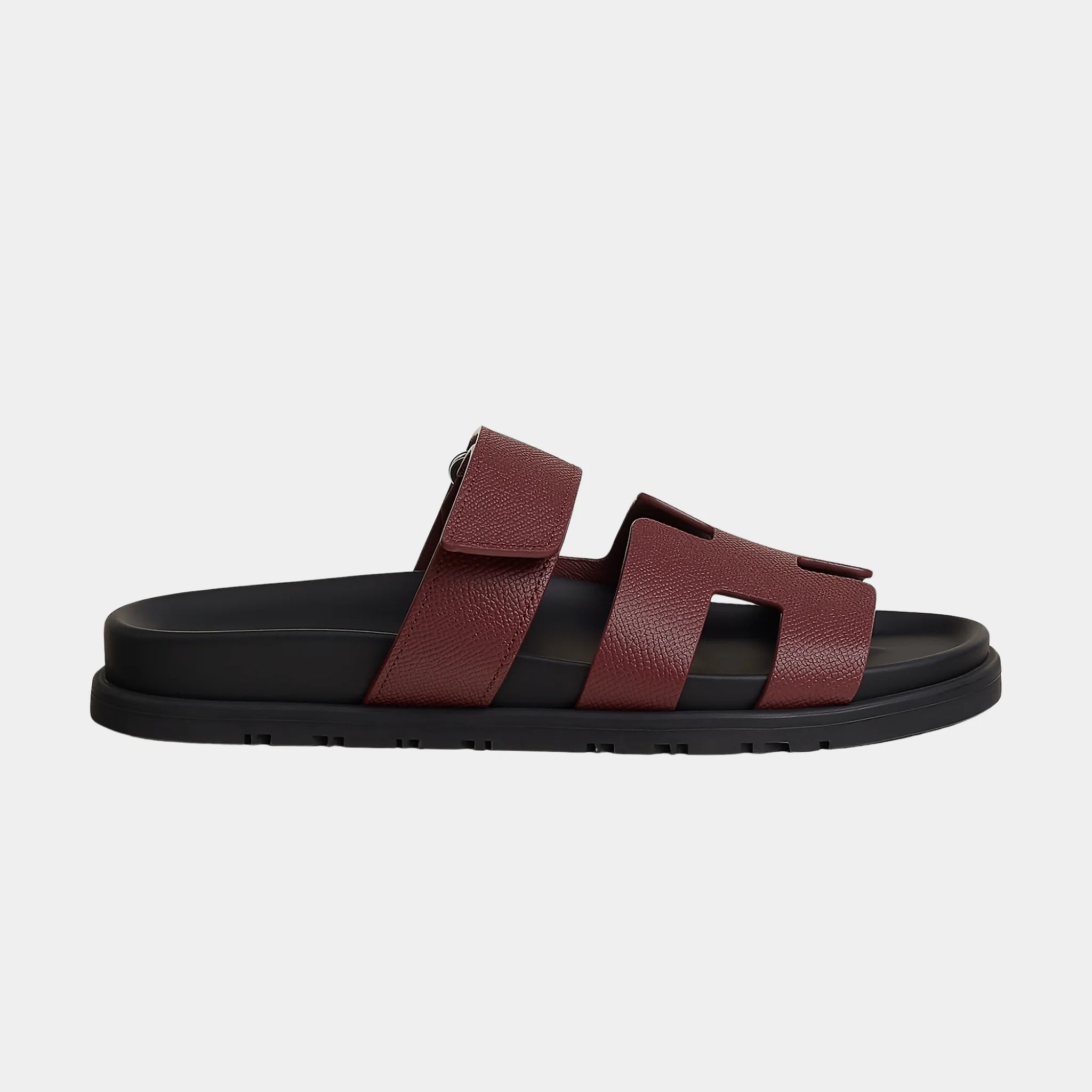 Hermes Chypre Sandal Epsom Women, Rouge H, Side