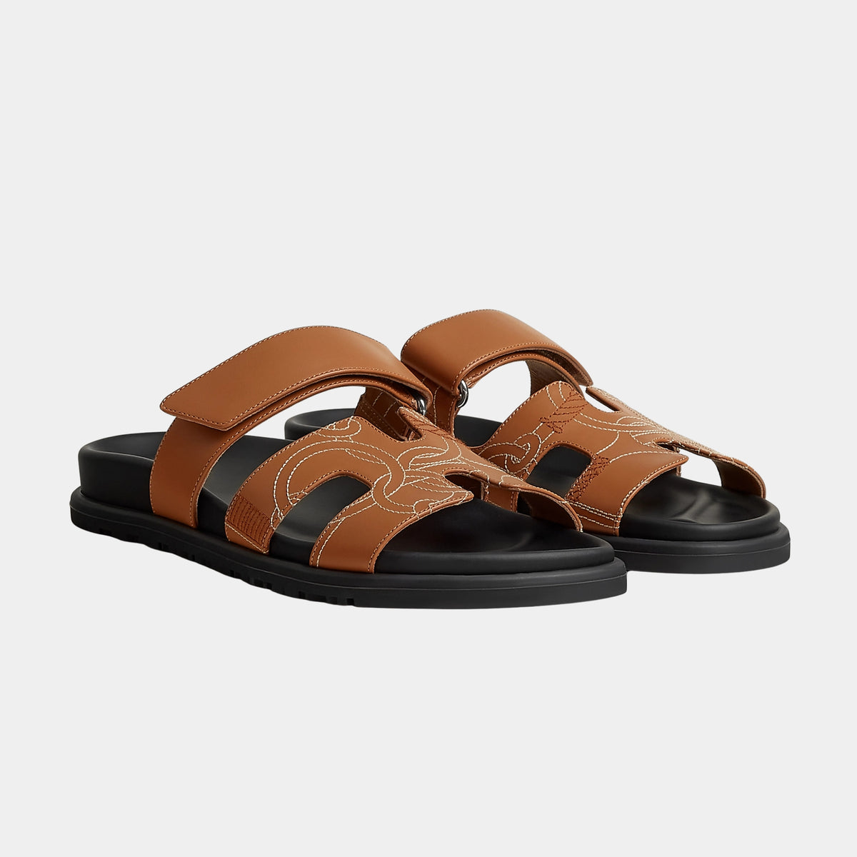 Chypre Sandal in Panoplie Equestre Embroidered Calfskin