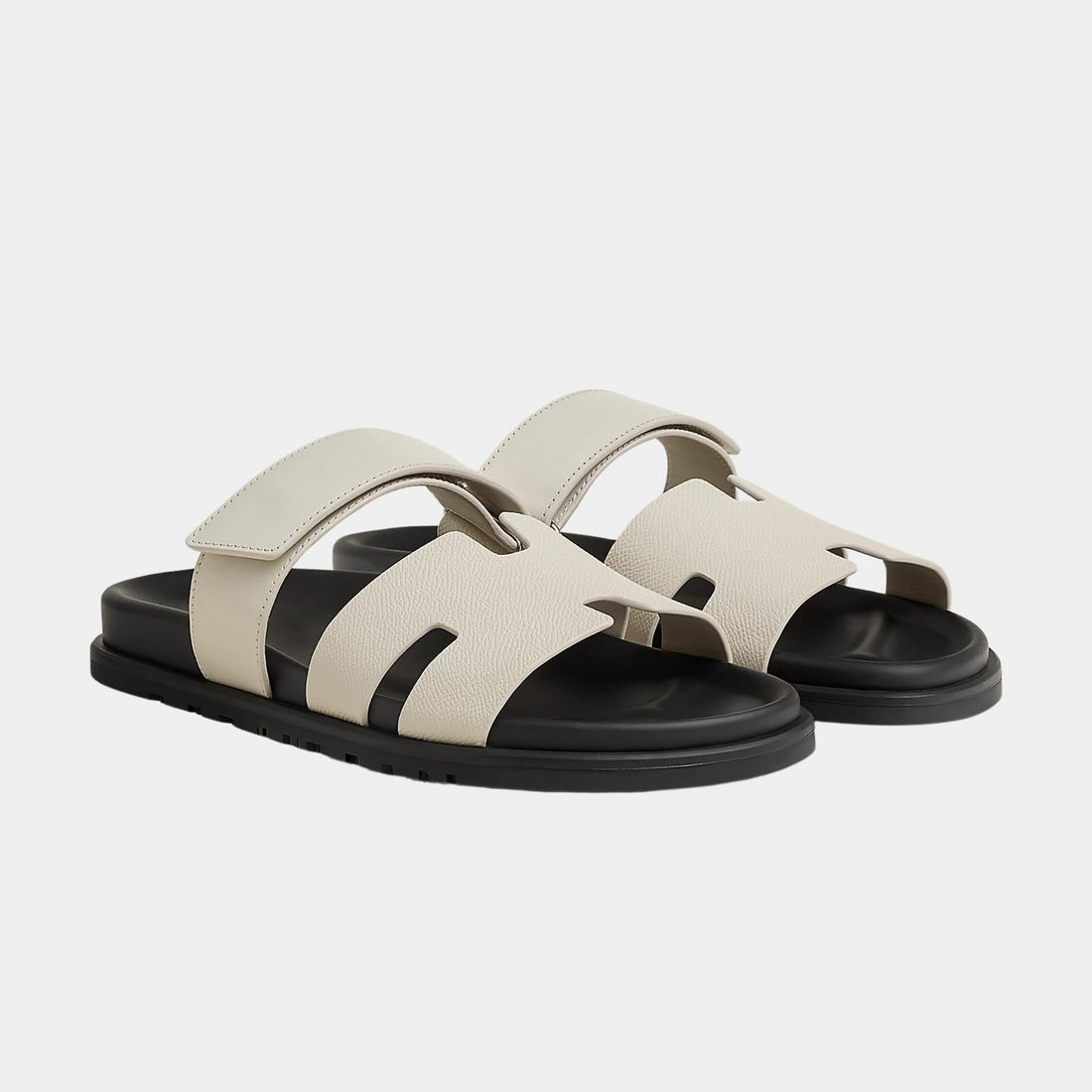 Hermes Chypre Sandals Calfskin and Epsom Men, Front