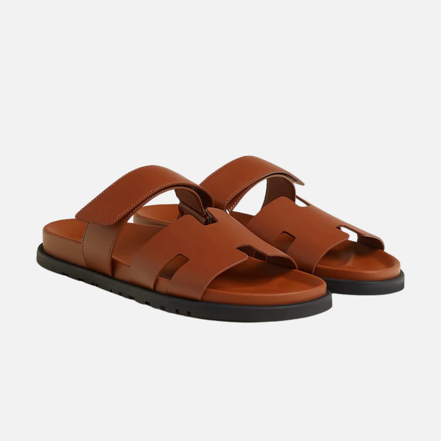 Hermes Chypre Sandals Calfskin, Morre Dore, Front