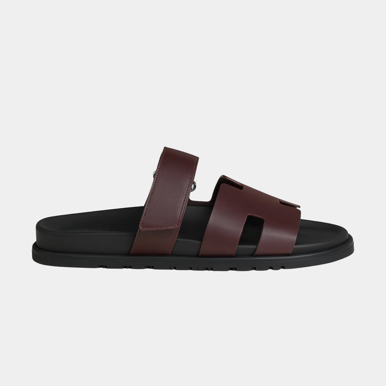 Hermes Chypre Sandals Calfskin Men, Rouge H, Side