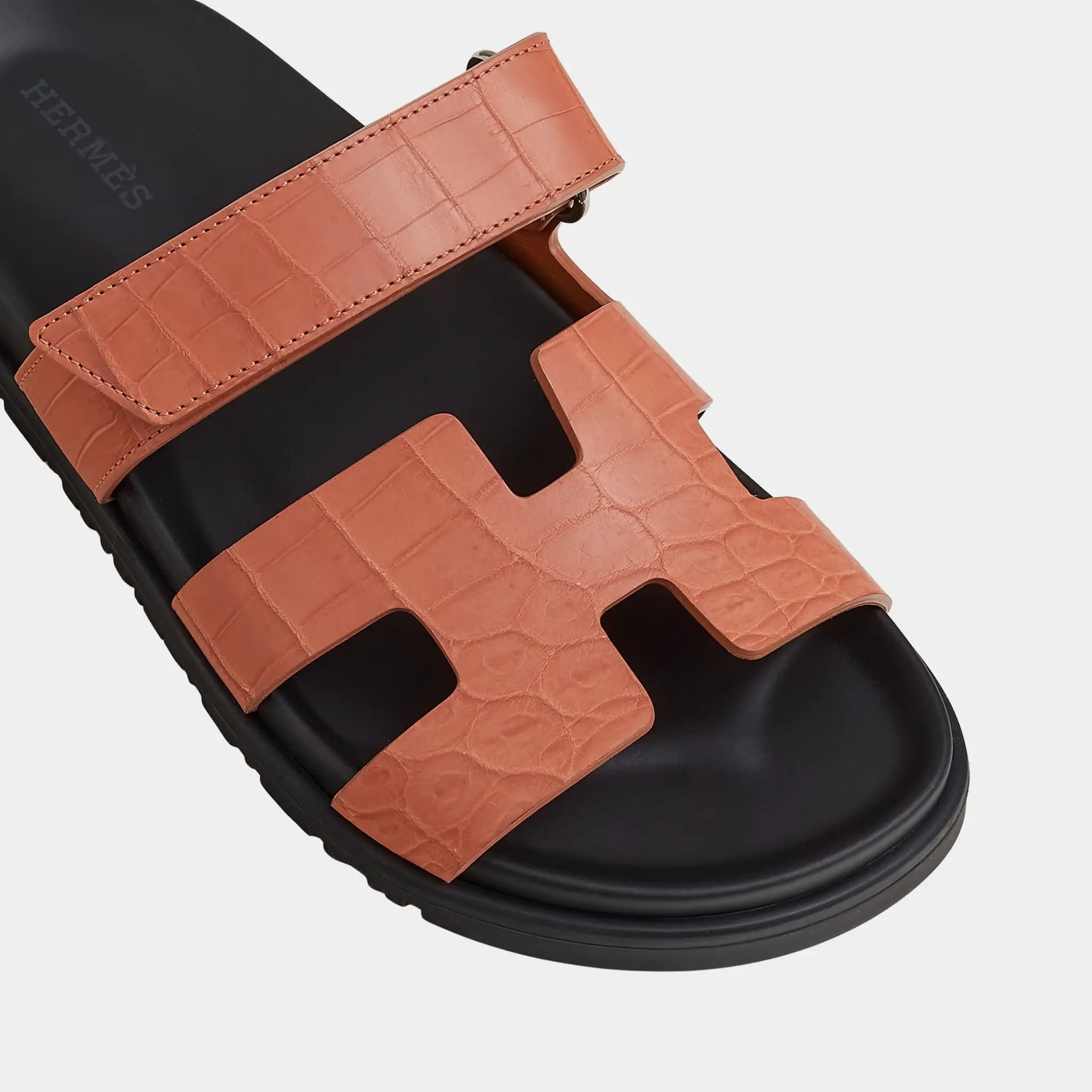 Hermes Chypre Sandals in Matte Alligator Skin, Rose Bois De Santal, Top
