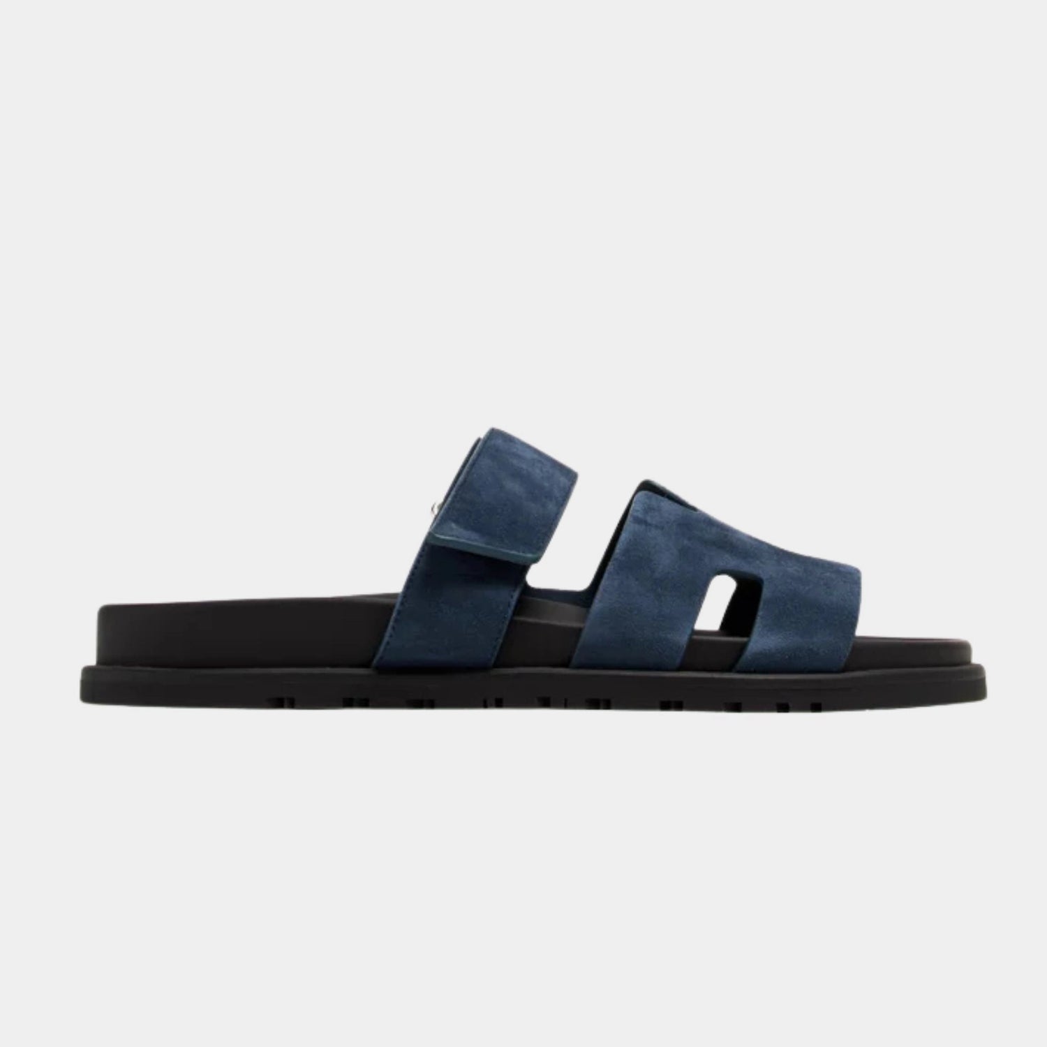Hermes Chypre Sandals Suede Men, Bleu Celeste